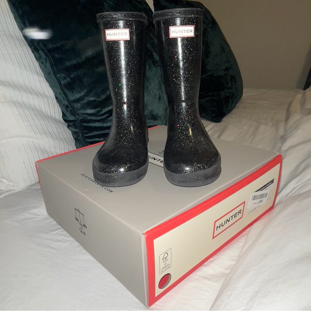 Girls Sparkly Hunter Boots size 1 girls